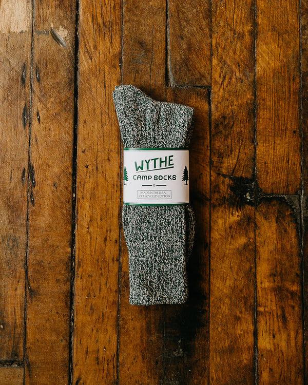 Wythe Recycled Cotton Camp Socks - Evergreen Melange