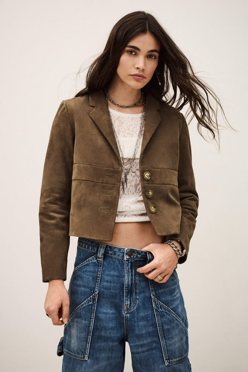 Ba&sh Morfeo Suede Leather Jacket