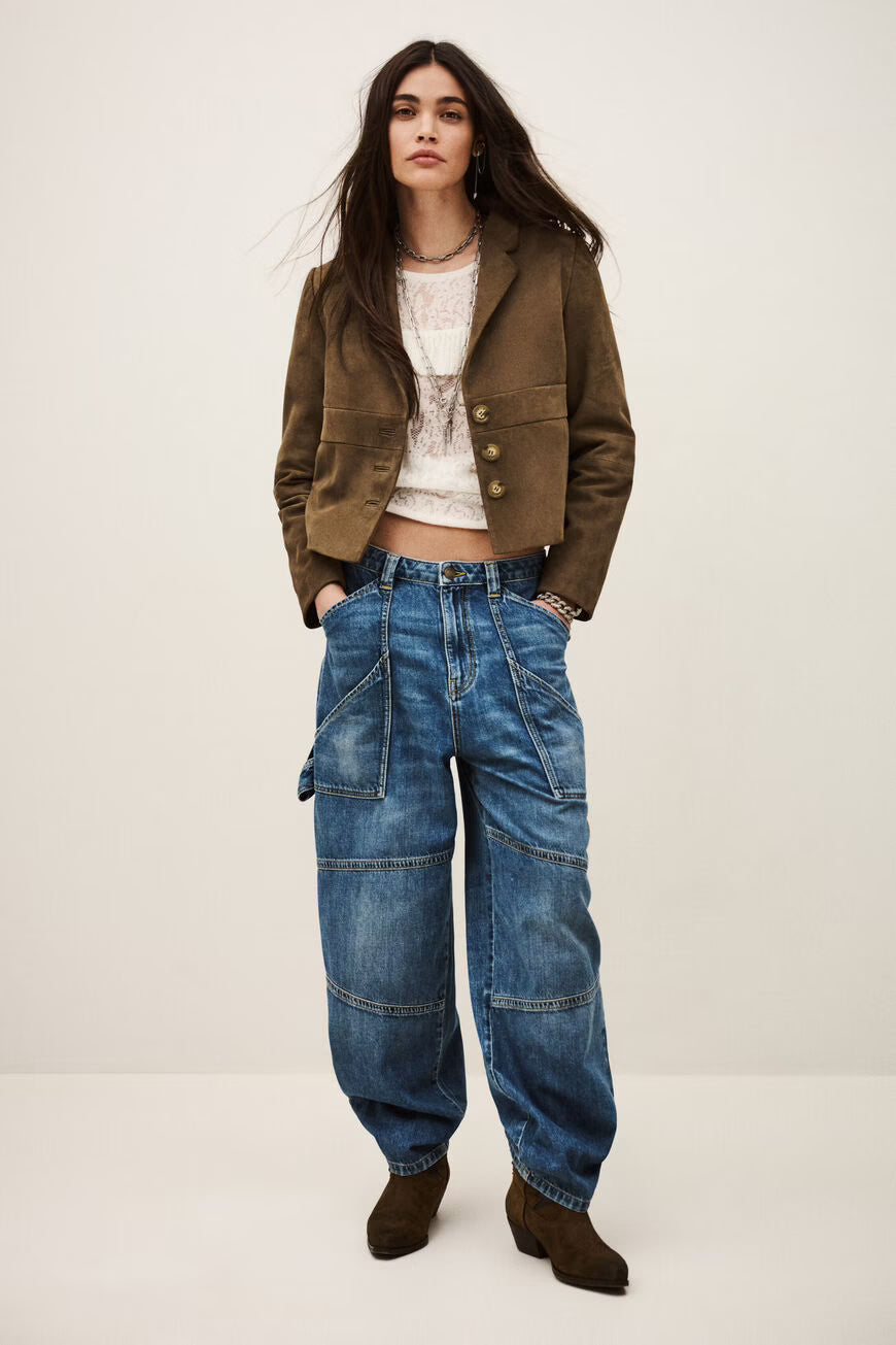 Ba&sh Morfeo Suede Leather Jacket