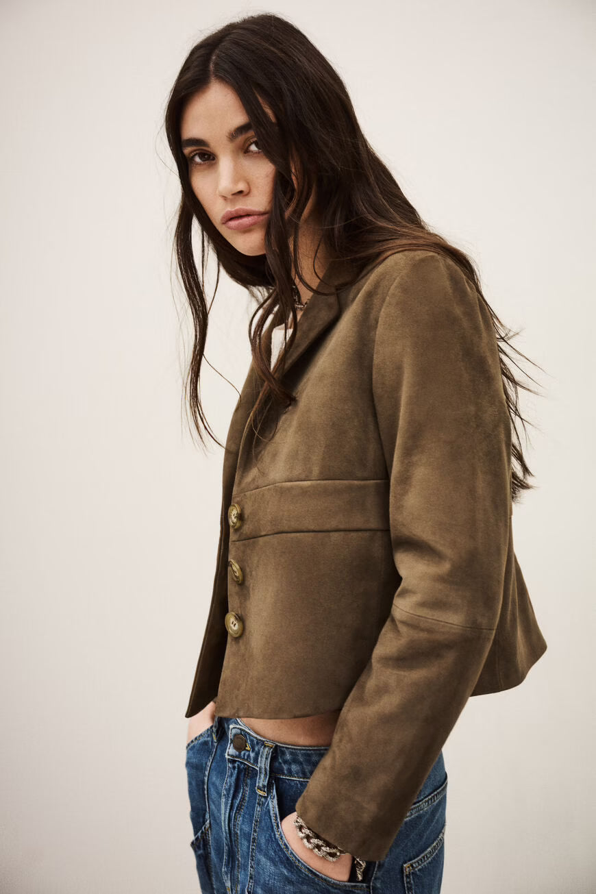 Ba&sh Morfeo Suede Leather Jacket