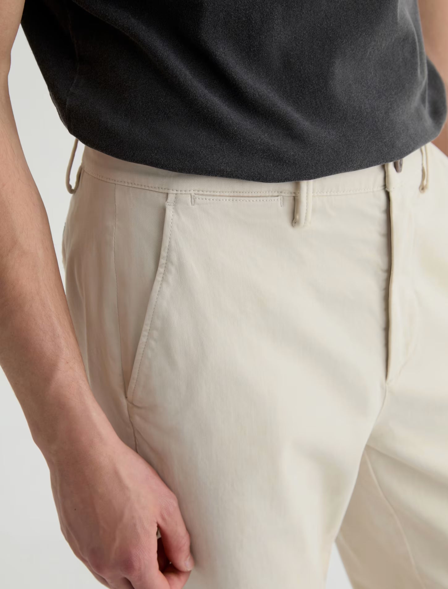 AG Archie SUD Trouser Sueded Sateen Straight Trouser - Pumice