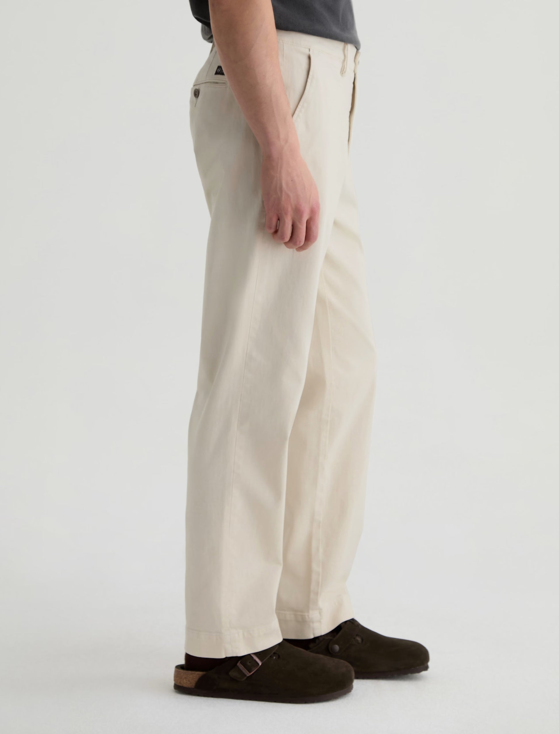 AG Archie SUD Trouser Sueded Sateen Straight Trouser - Pumice