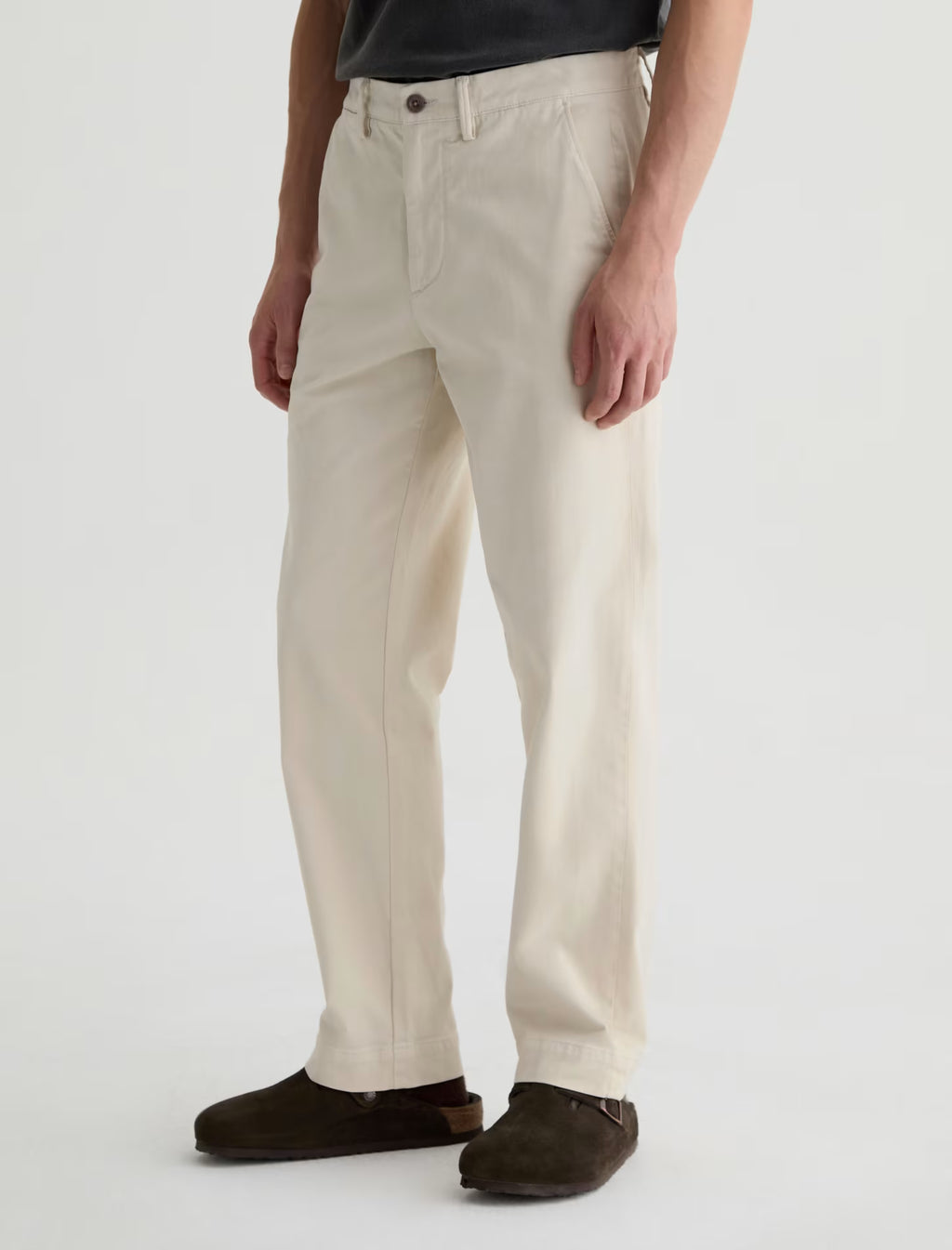 AG Archie SUD Trouser Sueded Sateen Straight Trouser - Pumice
