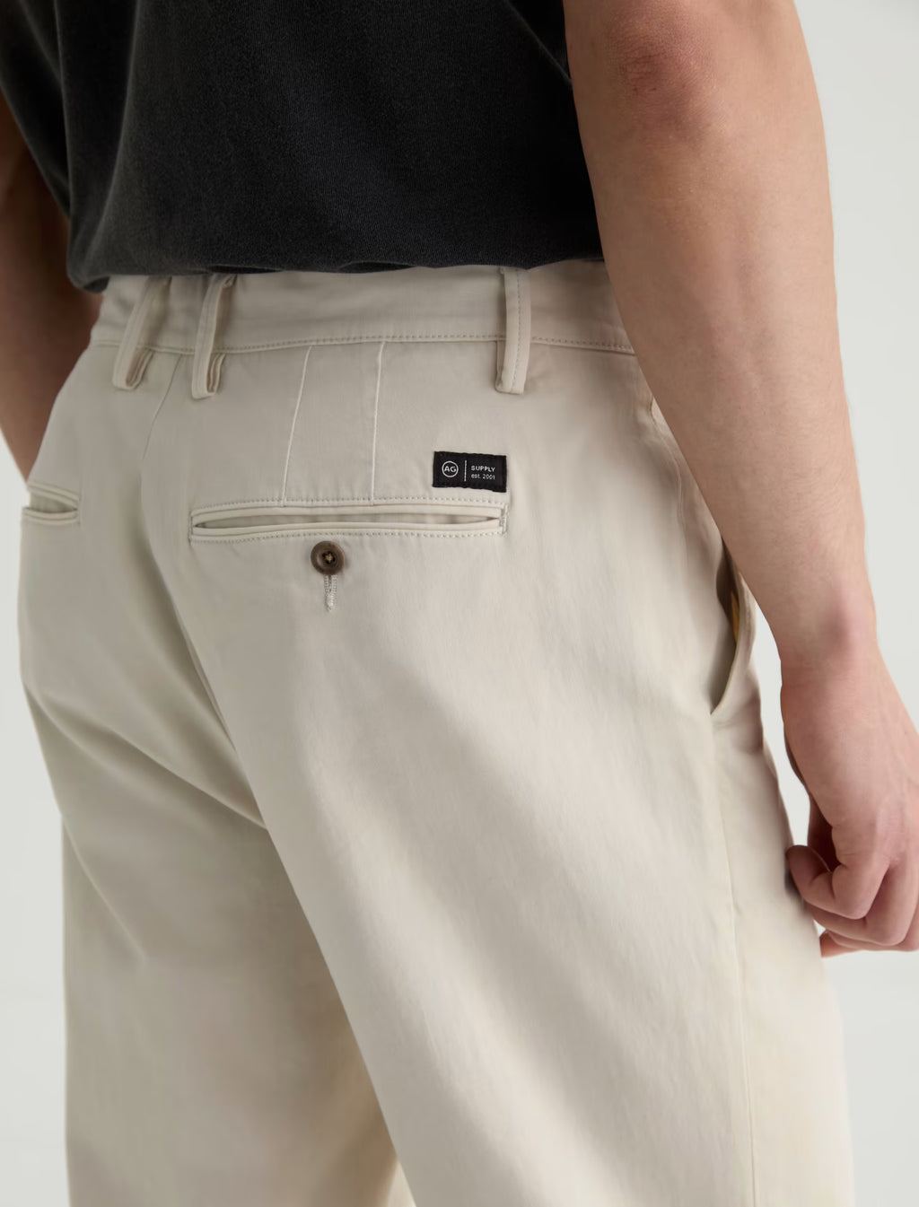 AG Archie SUD Trouser Sueded Sateen Straight Trouser - Pumice