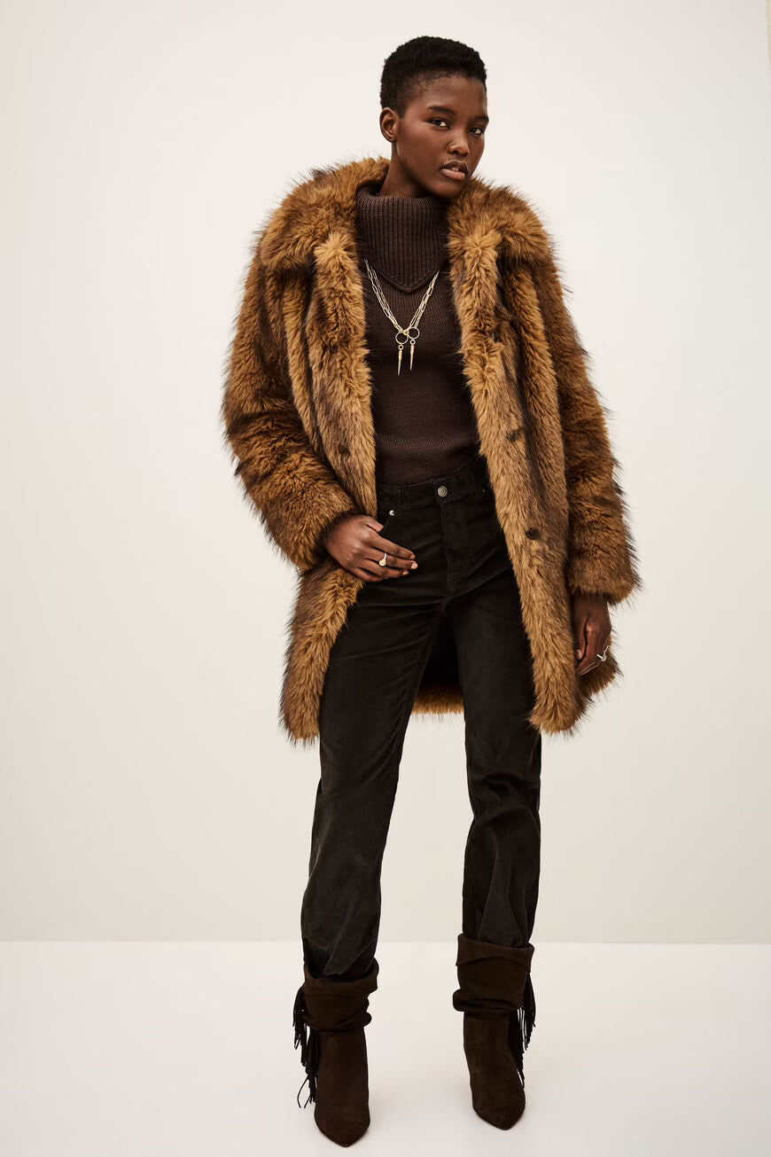 Ba&sh Lestor Faux Fur Coat - Beige