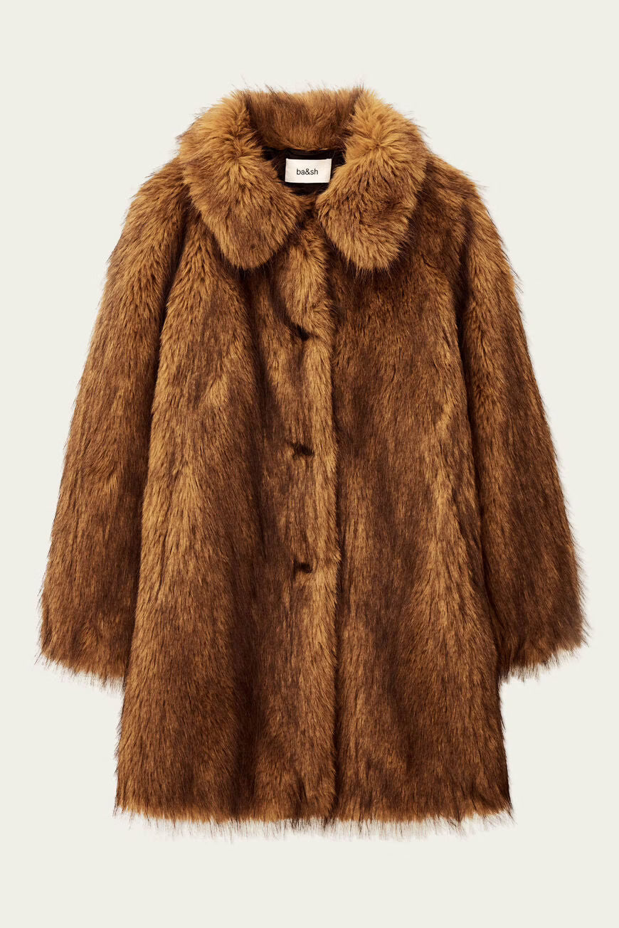 Ba&sh Lestor Faux Fur Coat - Beige