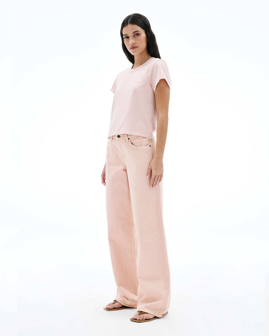 SLVRLAKE Mica Low-Rise Wide-Leg Jean - Dessert Rose