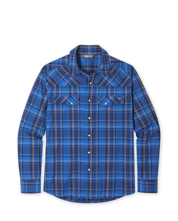 Stio Men's Eddy Shirt LS - Navy Peony Plaid