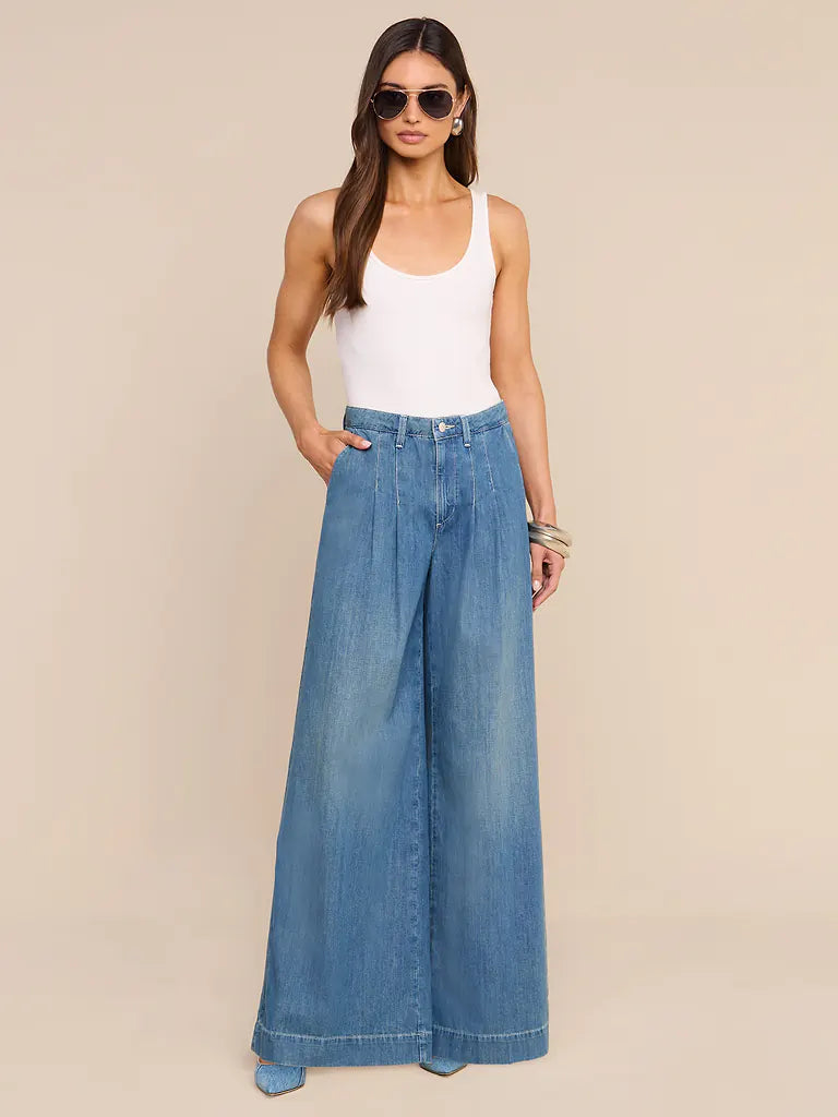 L'Agence Jayani Pleated Wide-Leg Jean - Saratoga