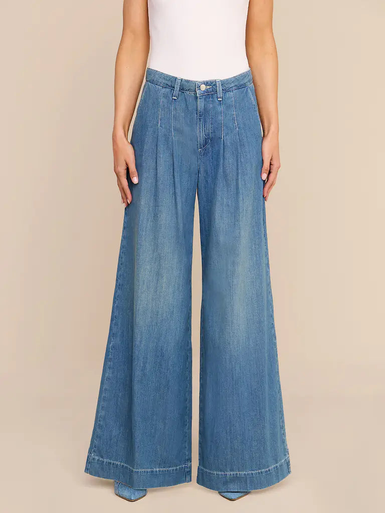 L'Agence Jayani Pleated Wide-Leg Jean - Saratoga