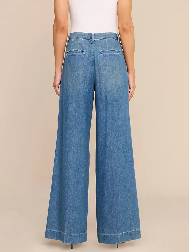L'Agence Jayani Pleated Wide-Leg Jean - Saratoga