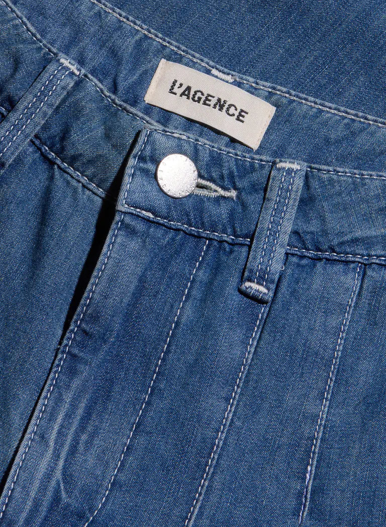 L'Agence Jayani Pleated Wide-Leg Jean - Saratoga