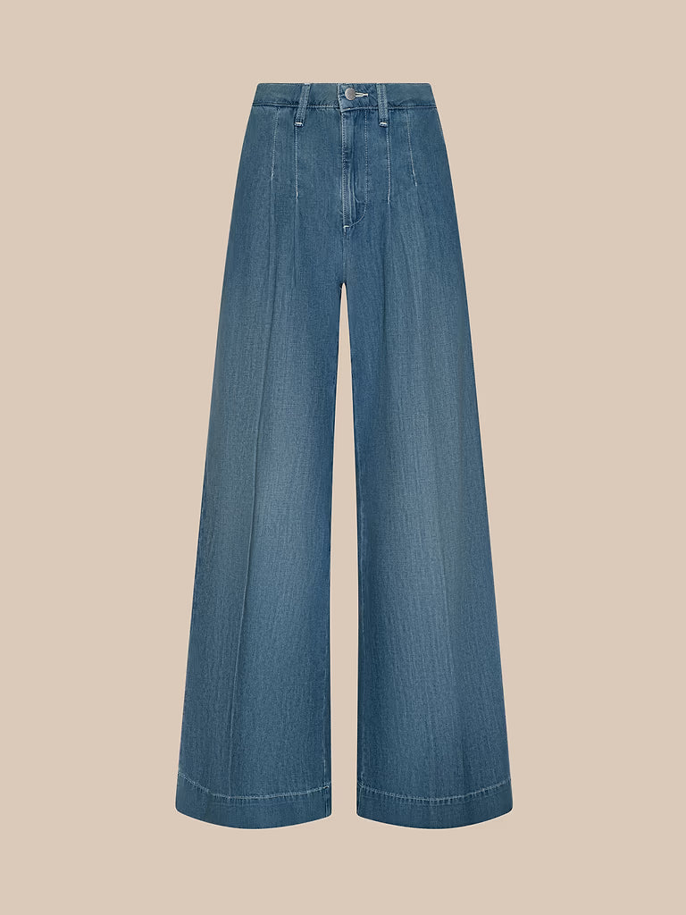 L'Agence Jayani Pleated Wide-Leg Jean - Saratoga