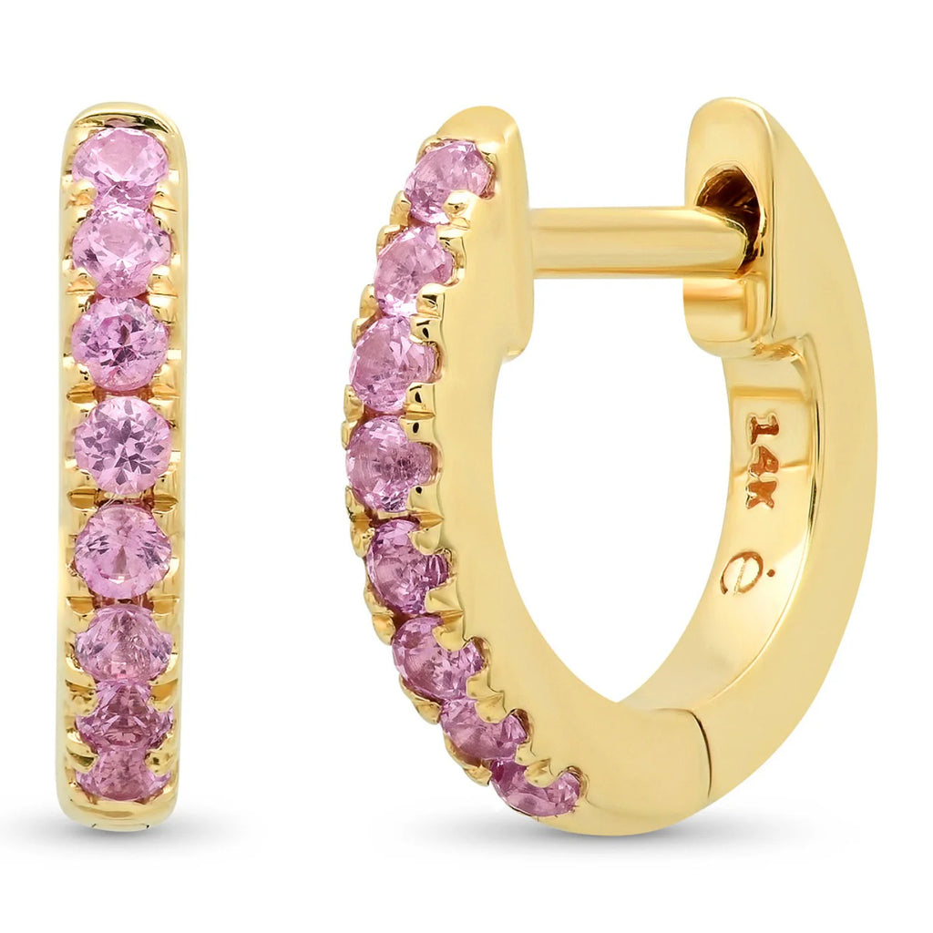 Eriness Mini Pink Sapphire Huggies