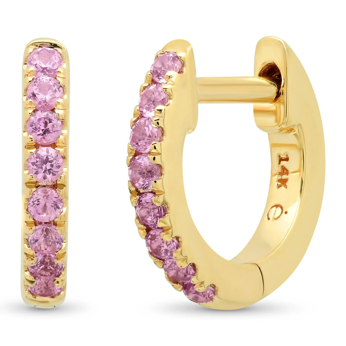 Eriness Mini Pink Sapphire Huggies