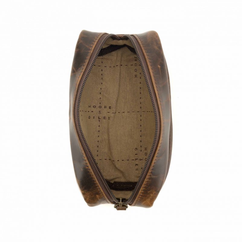 Moore and Giles George Mini Wash Kit - Brompton Brown