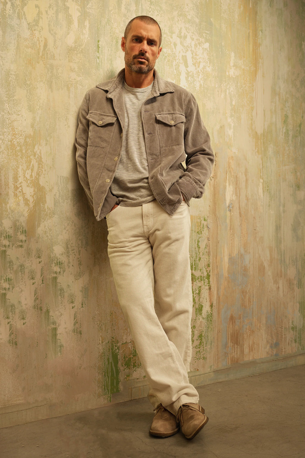 Save Khaki United Wide Wale Corduroy Shirt Jacket - Mocha Brown