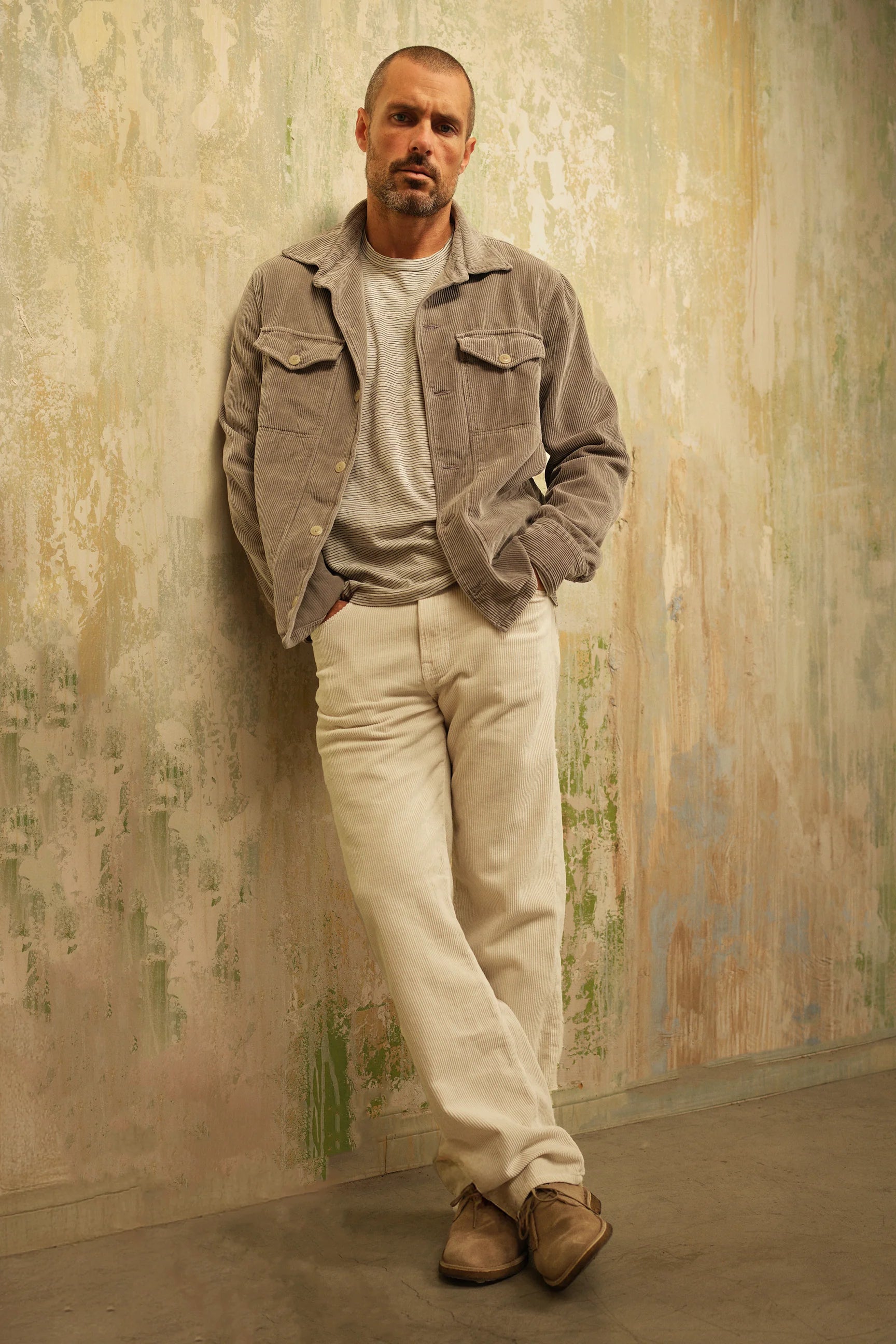 Save Khaki United Wide Wale Corduroy Shirt Jacket - Mocha Brown