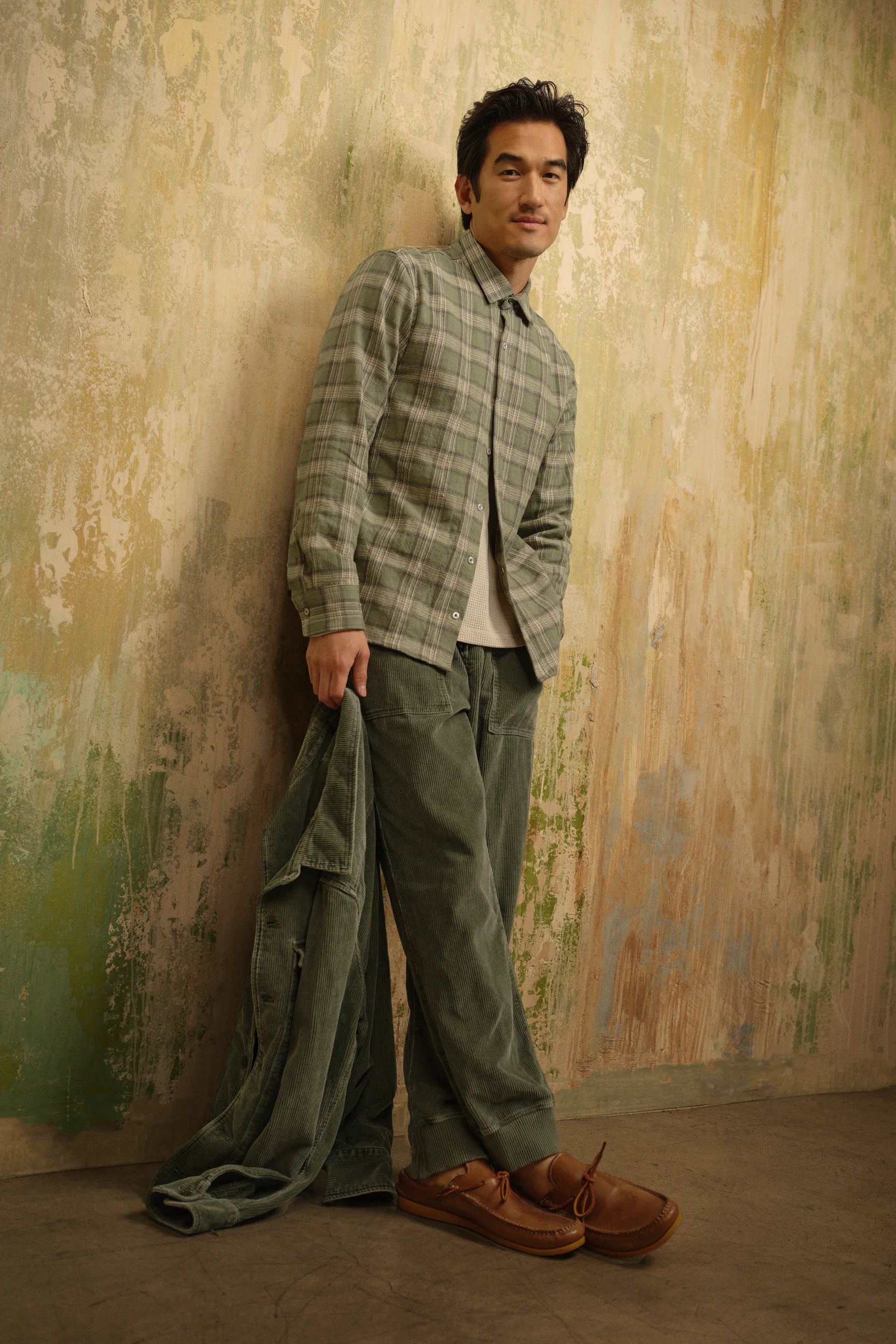 Save Khaki United Vintage Flannel Slub Shirt - Light Green