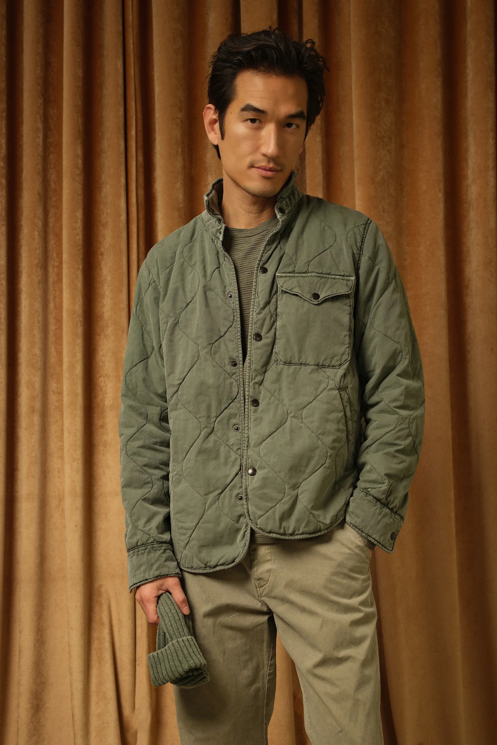 Save Khaki United Flight Quilted Shirt Jacket - Surplus