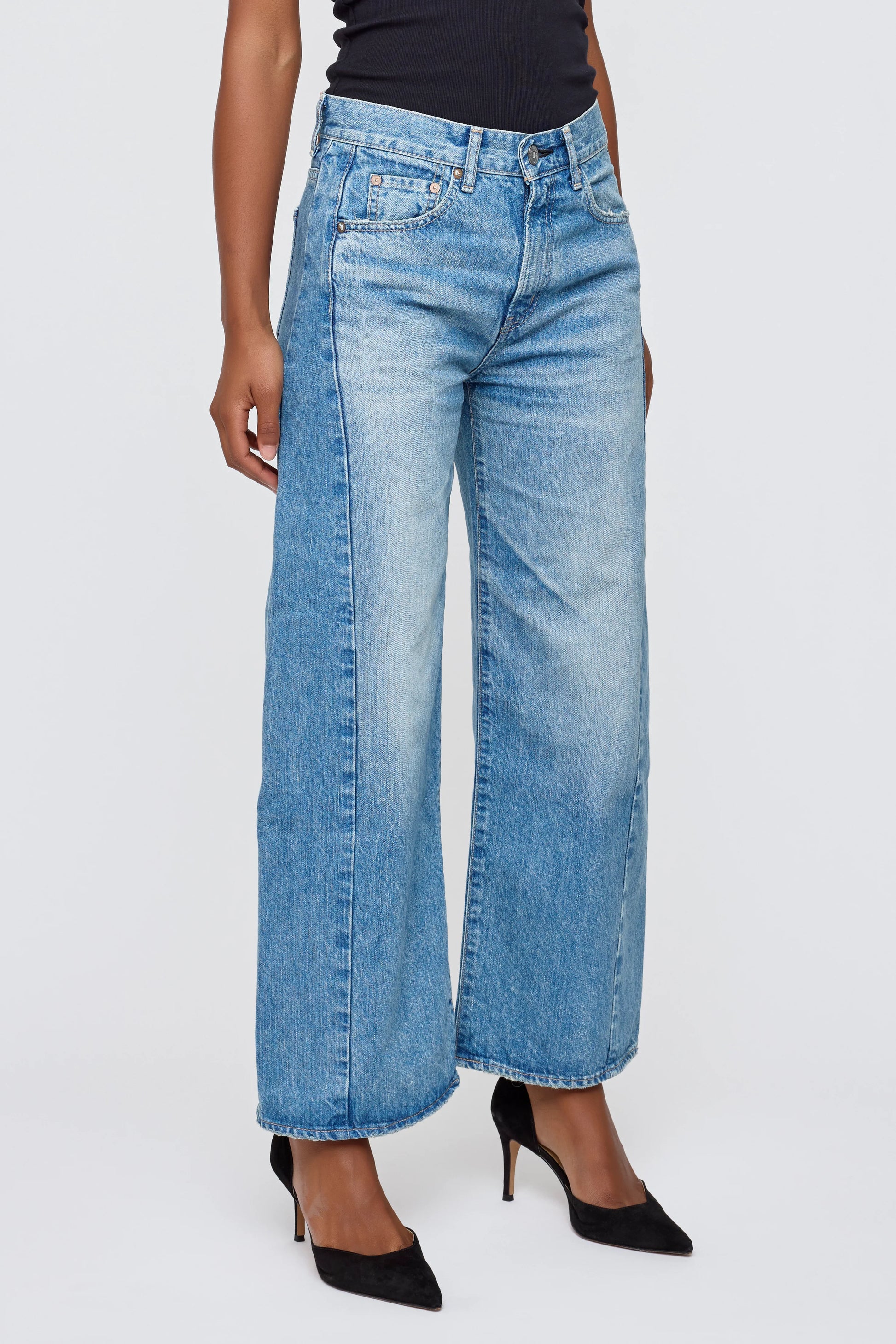 Moussy Bayard Side Line Cocoon Pant - Blue