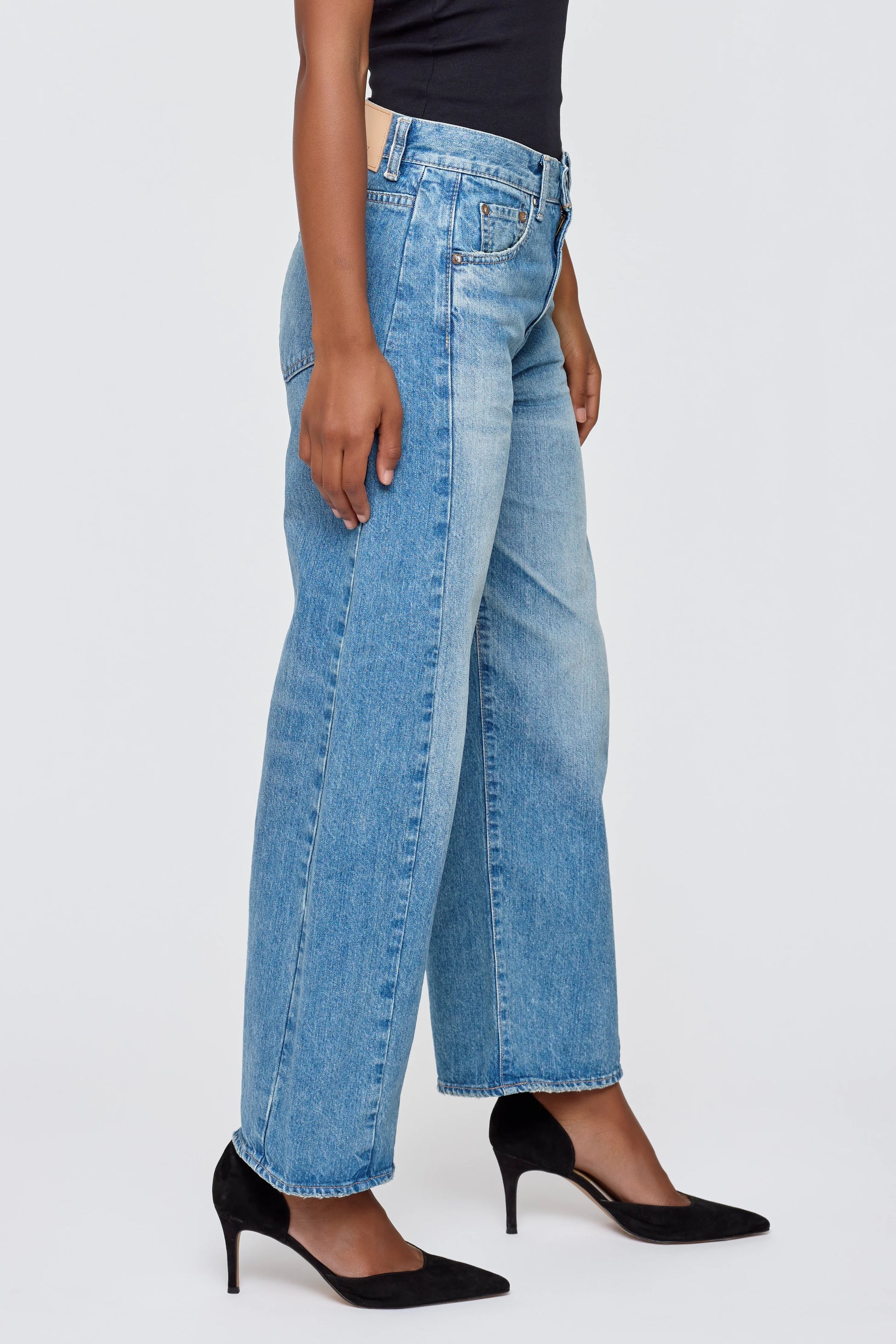 Moussy Bayard Side Line Cocoon Pant - Blue