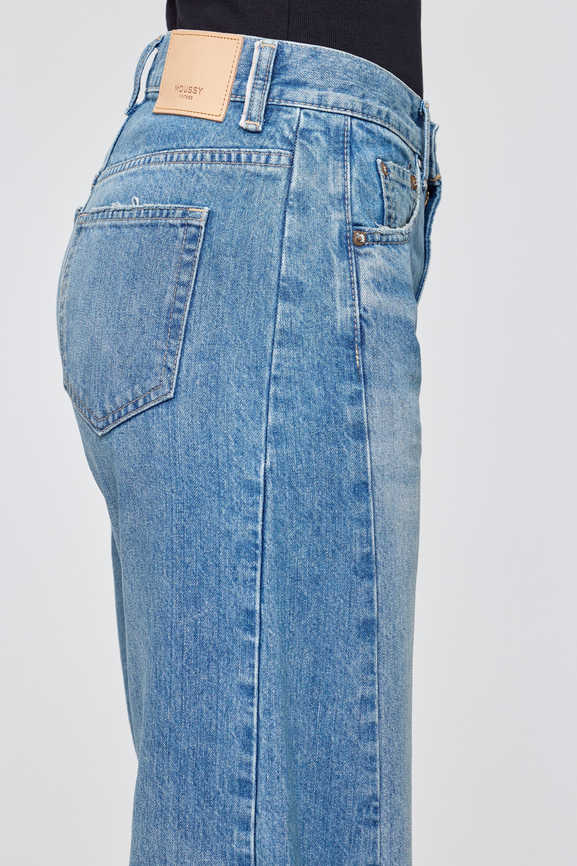Moussy Bayard Side Line Cocoon Pant - Blue