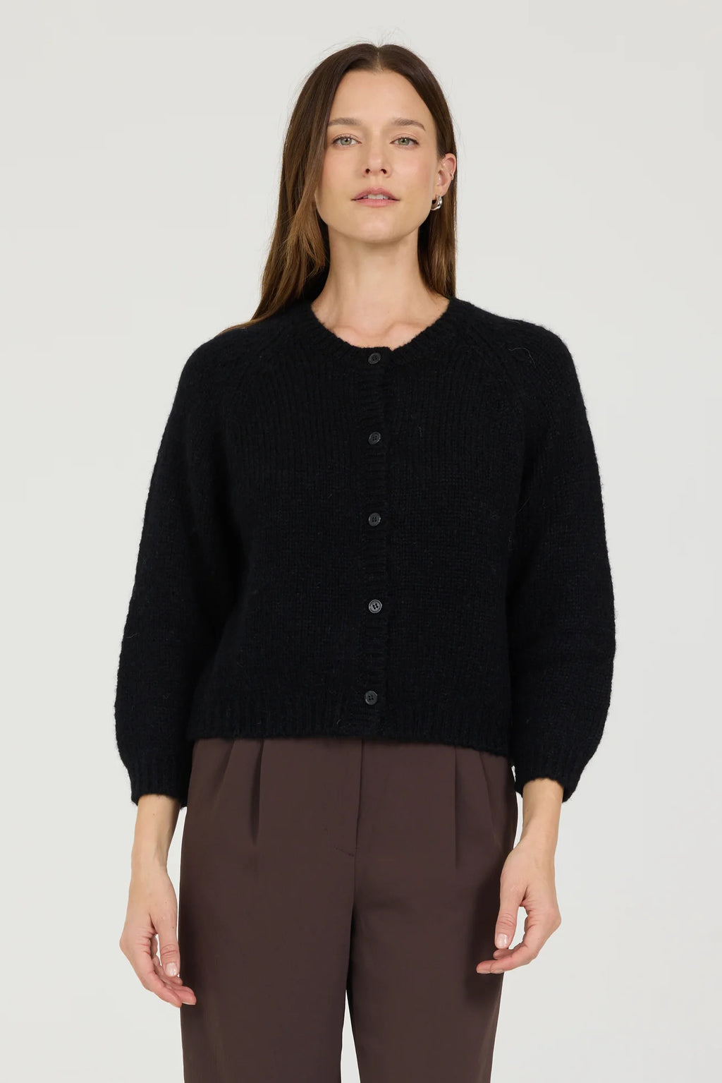 One Grey Day Eleanor Shrunken Cardigan - Black
