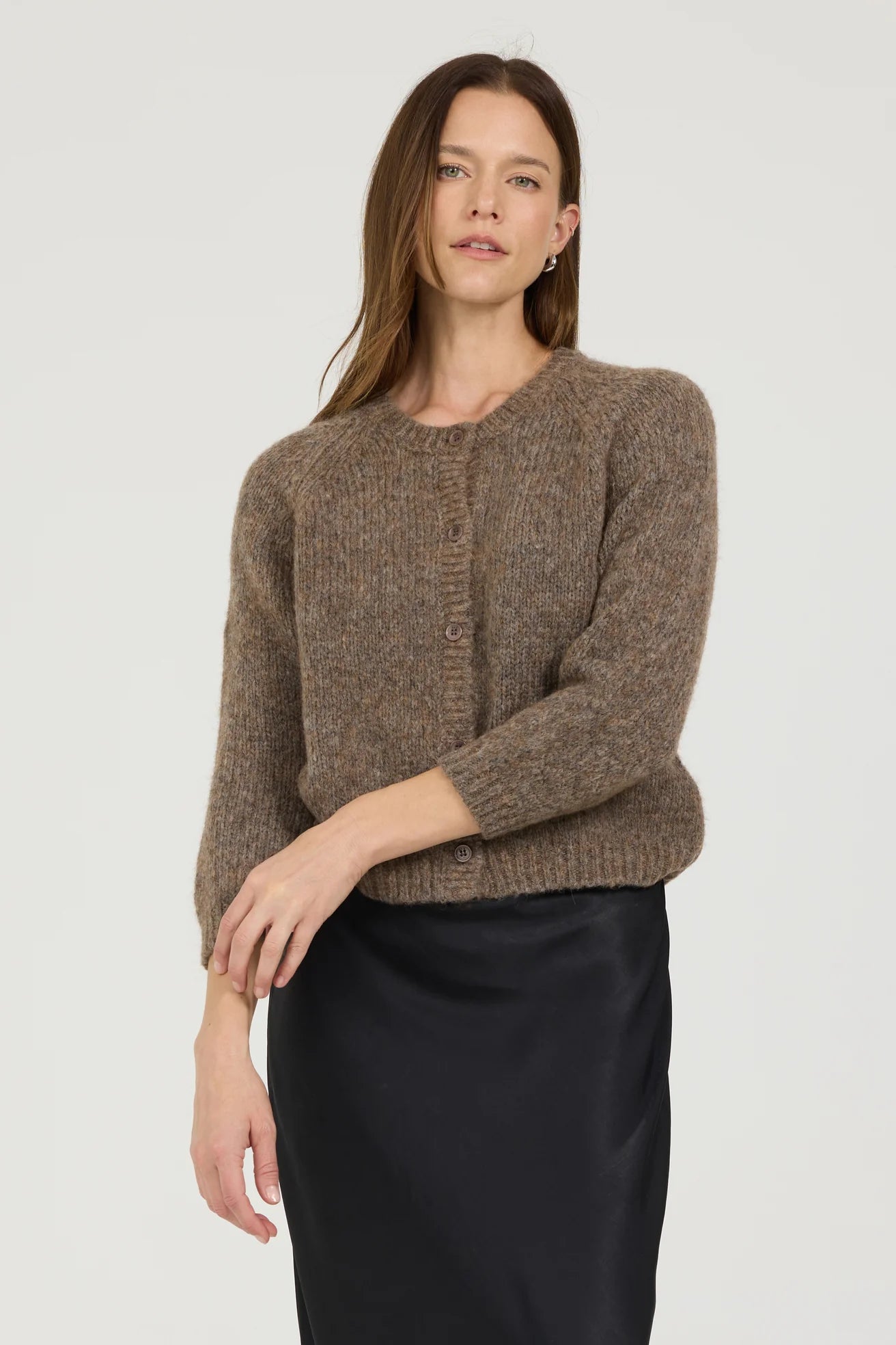 One Grey Day Eleanor Shrunken Cardigan - Husk