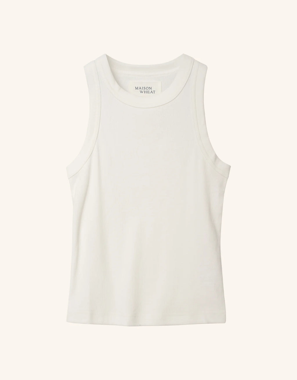 Maison Wheat Knoxville Ribbed Tank - White