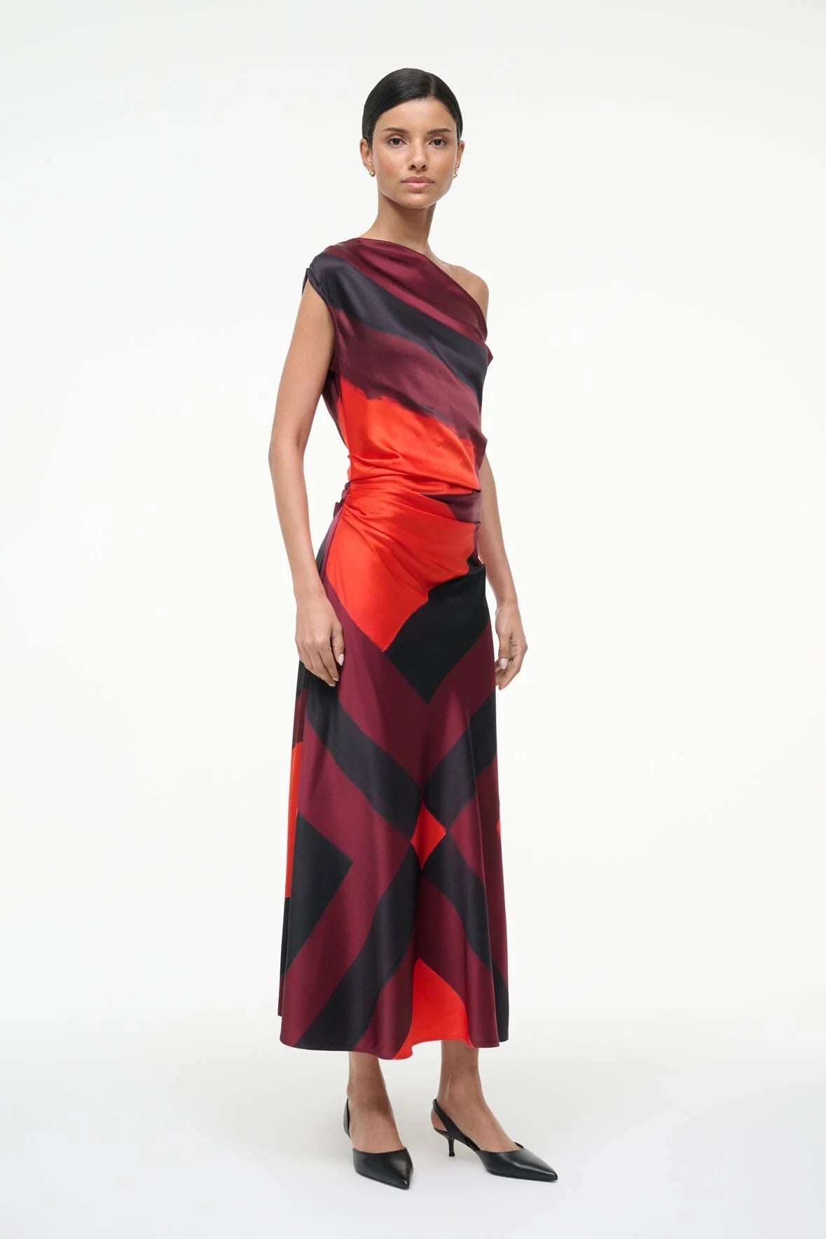 Staud Phare Silk Dress Ruby Prism