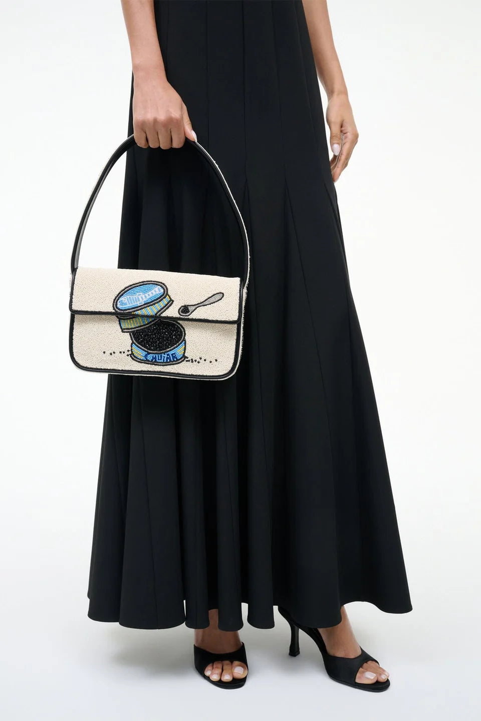 Staud Tommy Beaded Bag Caviar Dreams