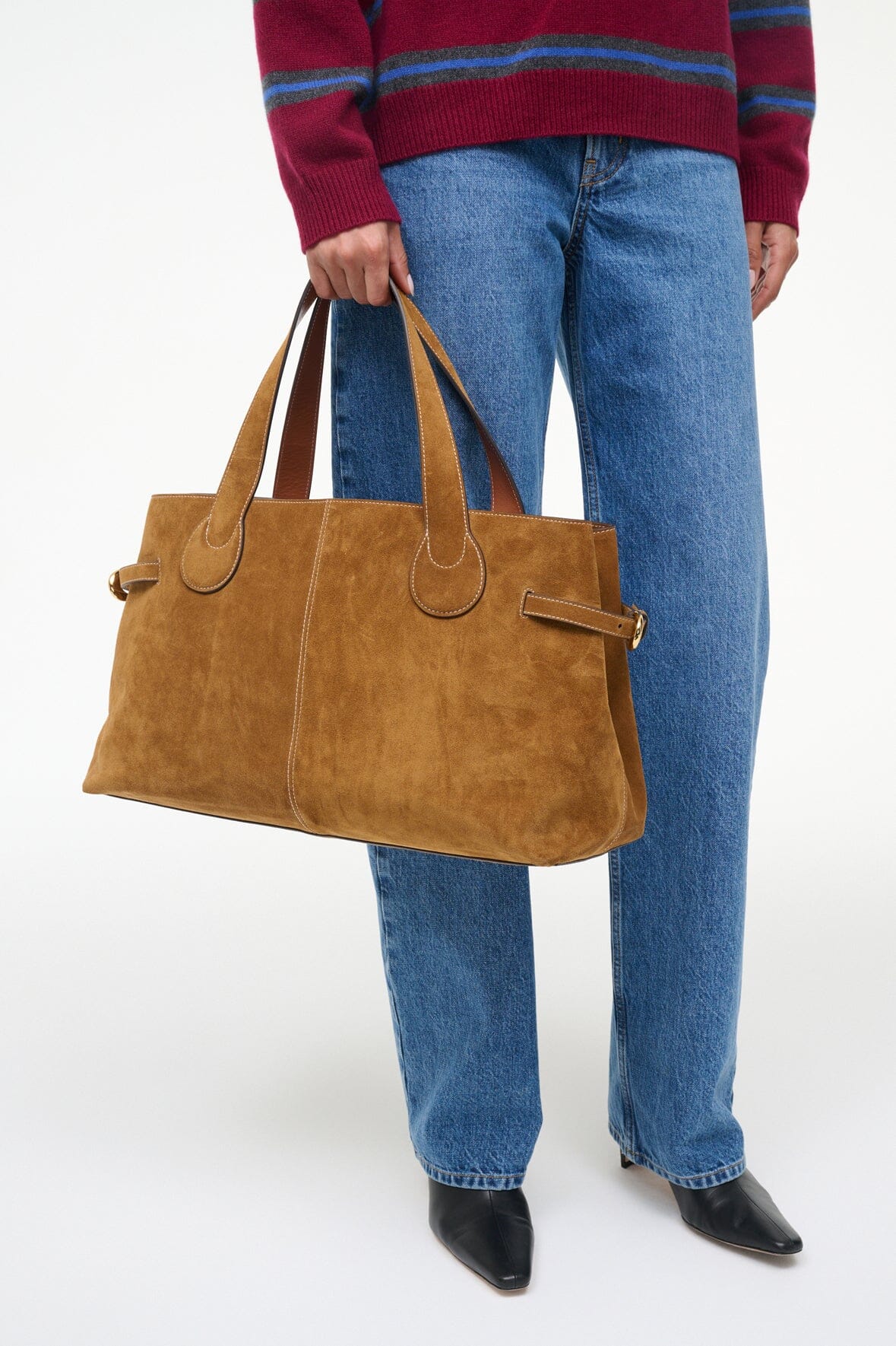Staud Piper Tote Tan Suede
