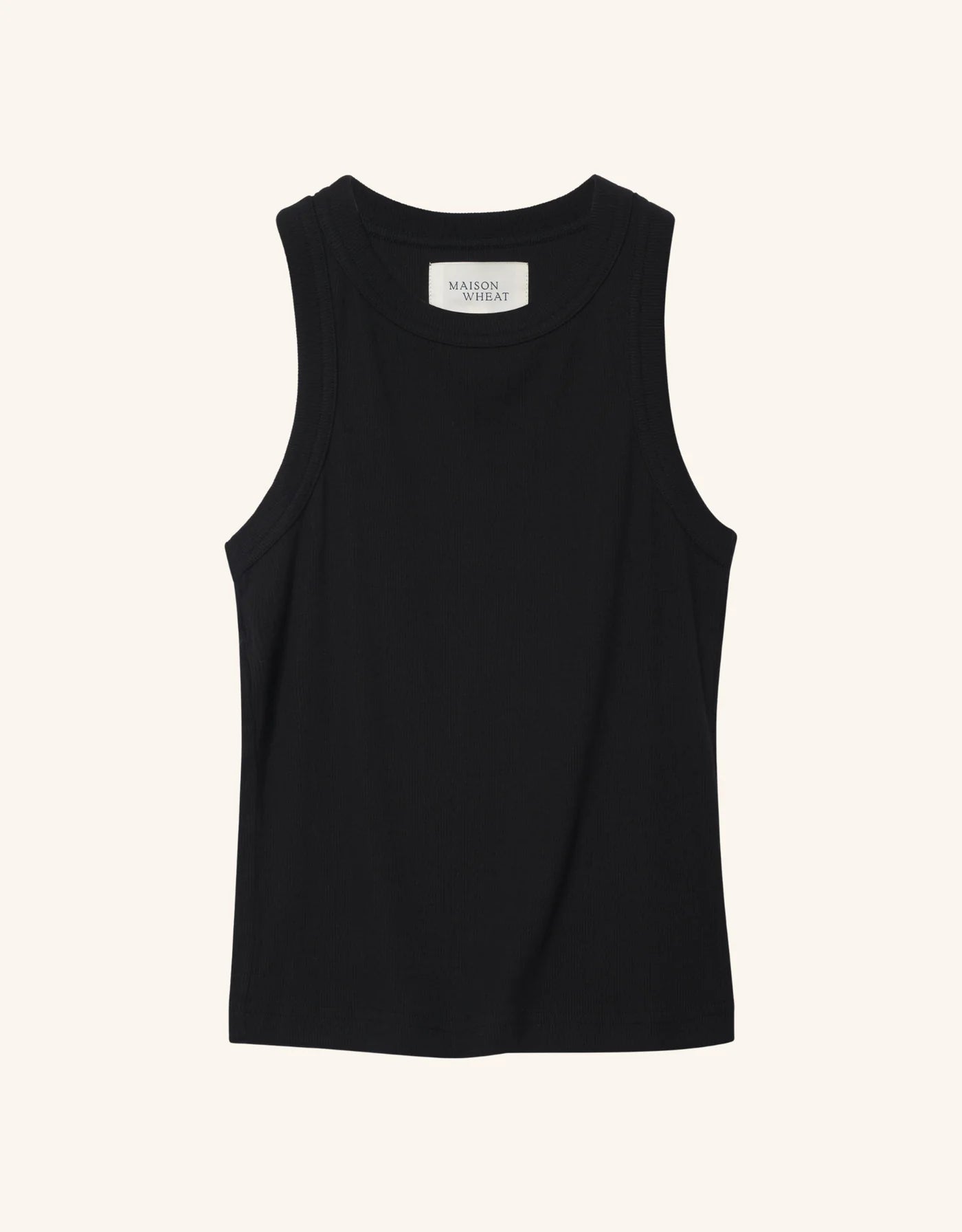 Maison Wheat Knoxville Ribbed Tank - Black