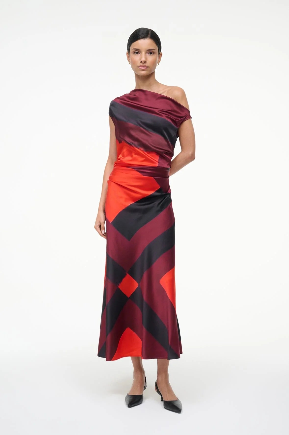 Staud Phare Silk Dress Ruby Prism