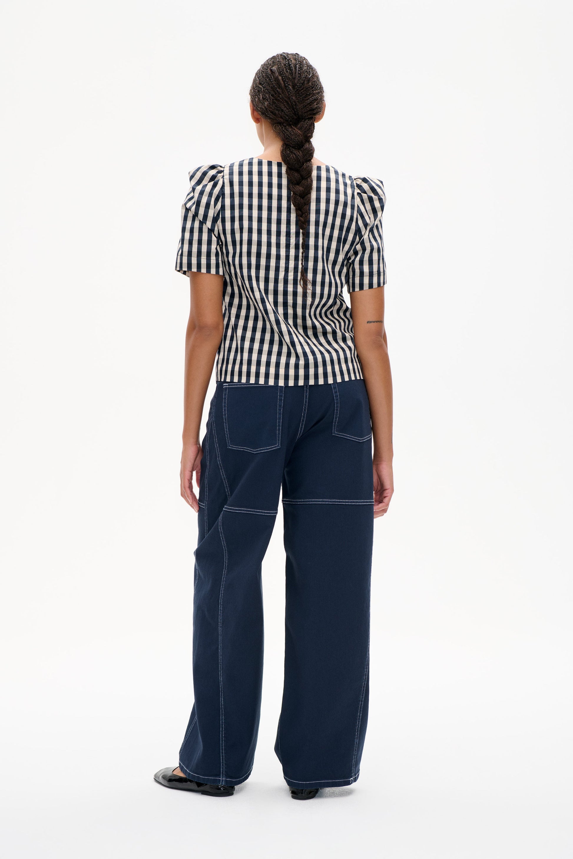 Baum und Pferdgarten Minu Blouse - Navy Creme Check