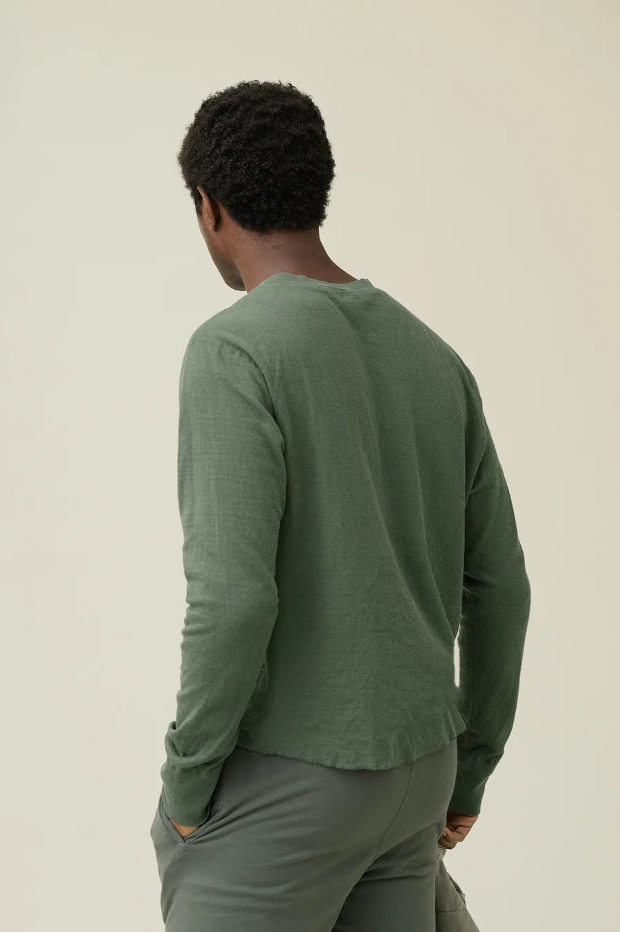 SKU LS Pointelle Henley - Army