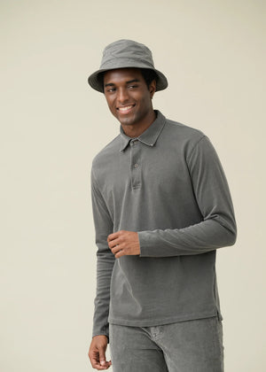 Save Khaki United LS Organic Recycled Polo - Black
