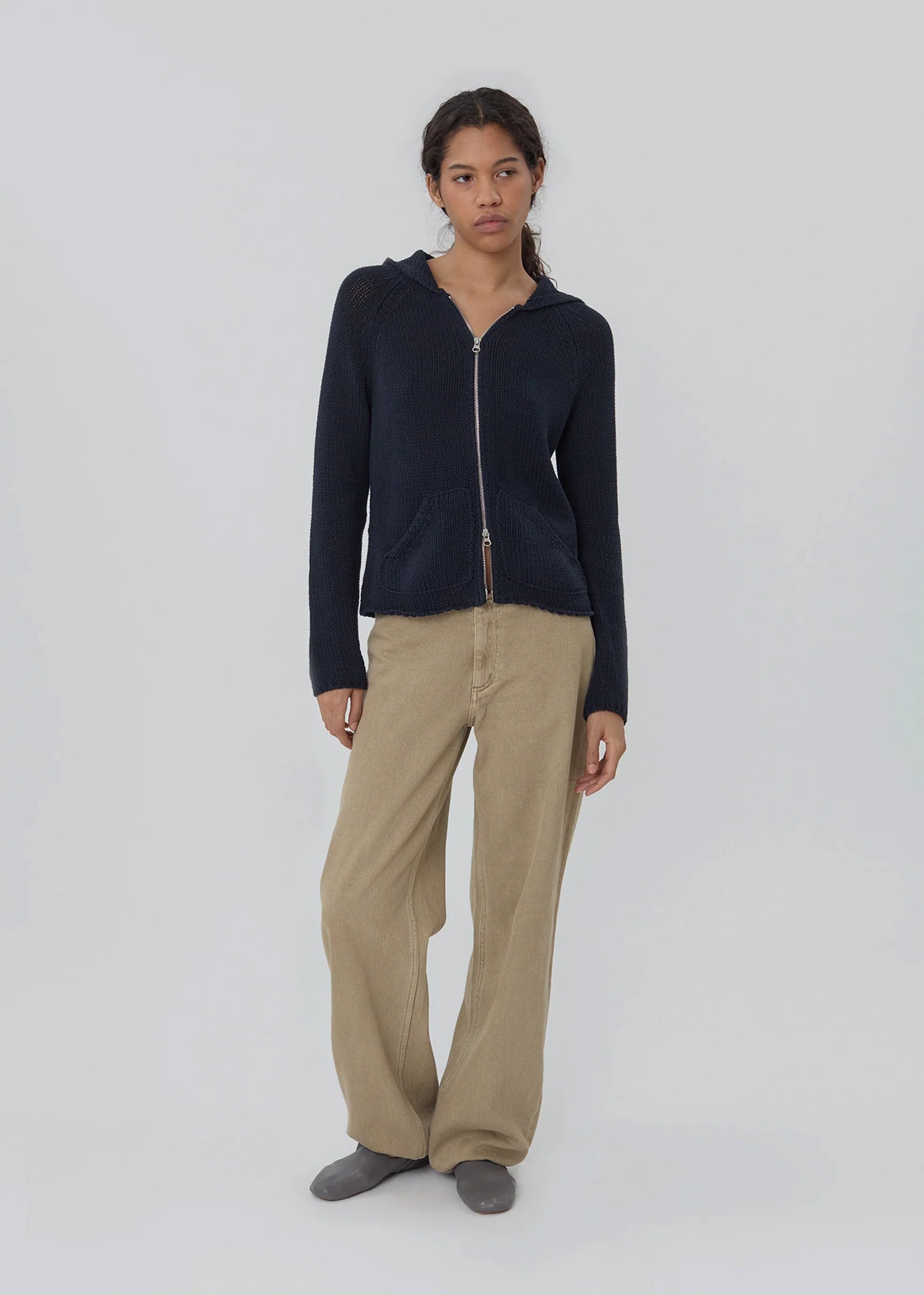 Still Here Bear Zip Up - Navy