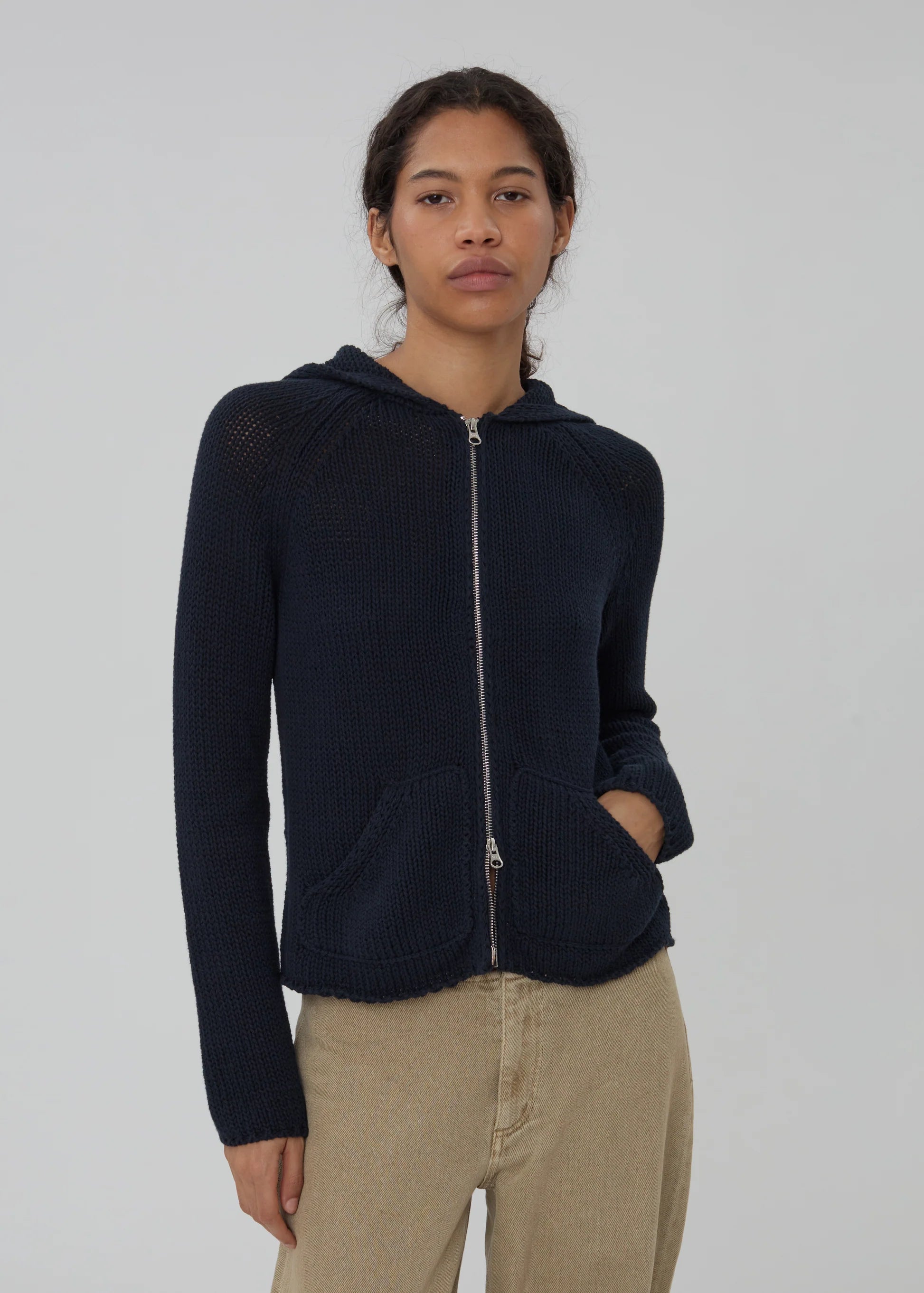 Still Here Bear Zip Up - Navy