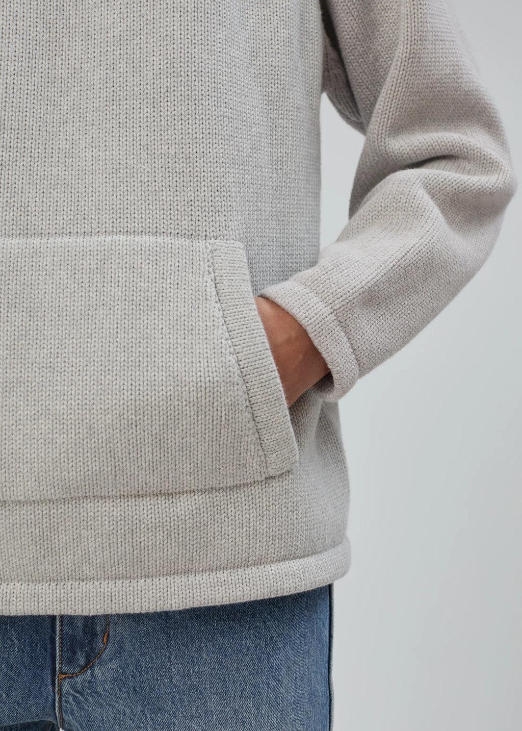 Still Here Snap Collar Sweater - Light Grey
