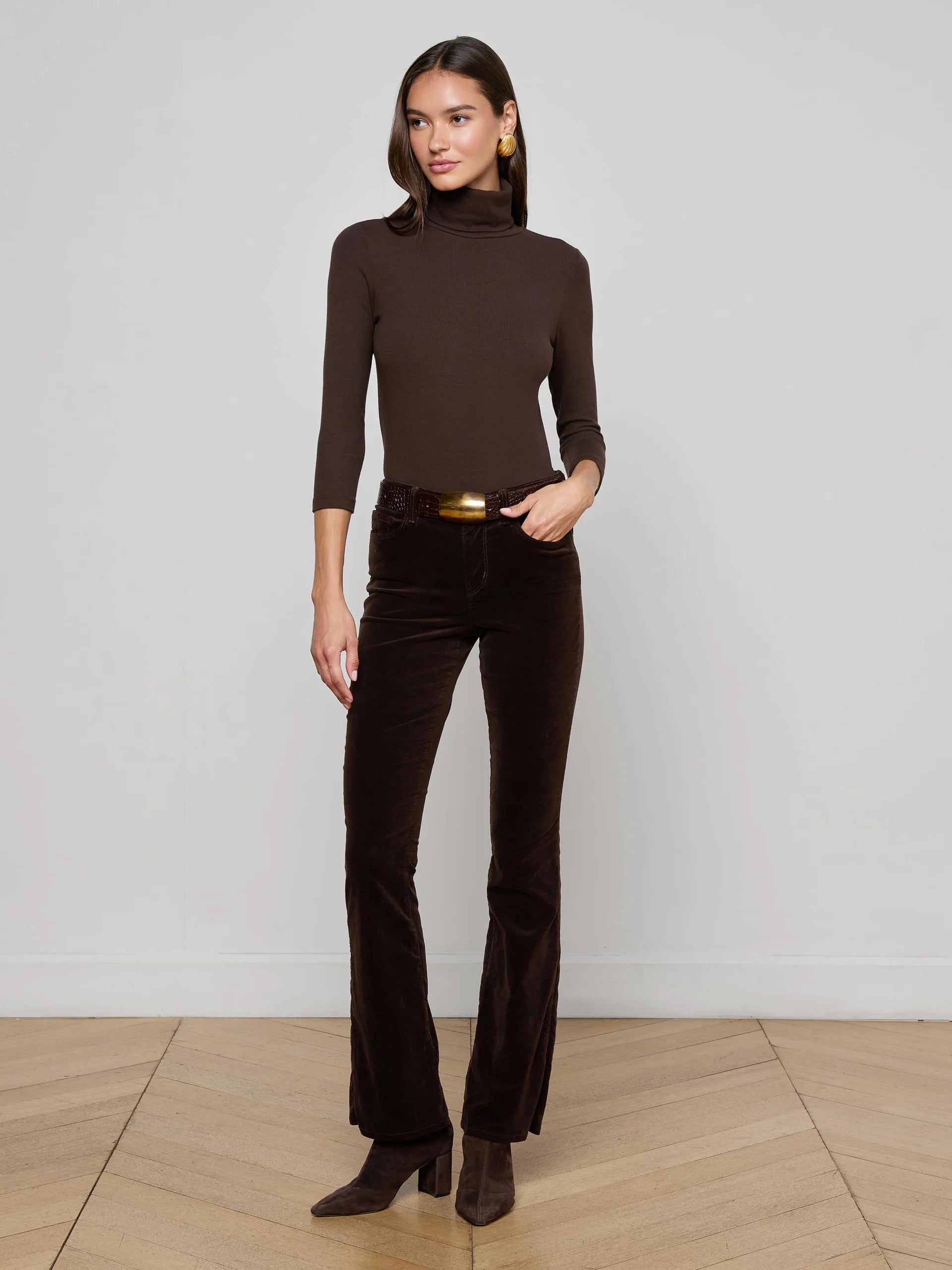 L'Agence Stevie Velvet Jean - Coffee Bean
