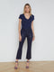 L'Agence Kendra Coated Flare Jean in Midnight