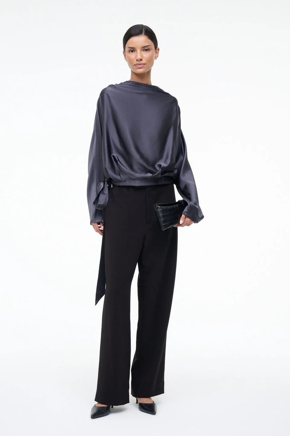 Staud Phoebe Silk Top - Nocturne