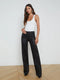 L'Agence Clayton Coated Wide-Leg Jean - Noir Coated