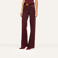 L'Agence Clayton Coated Wide-Leg Jean - Deep Sangria