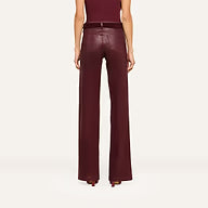 L'Agence Clayton Coated Wide-Leg Jean - Deep Sangria