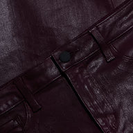 L'Agence Clayton Coated Wide-Leg Jean - Deep Sangria