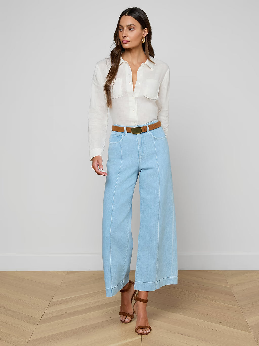 L'Agence Houston Cropped Wide-Leg Jean - Bayridge
