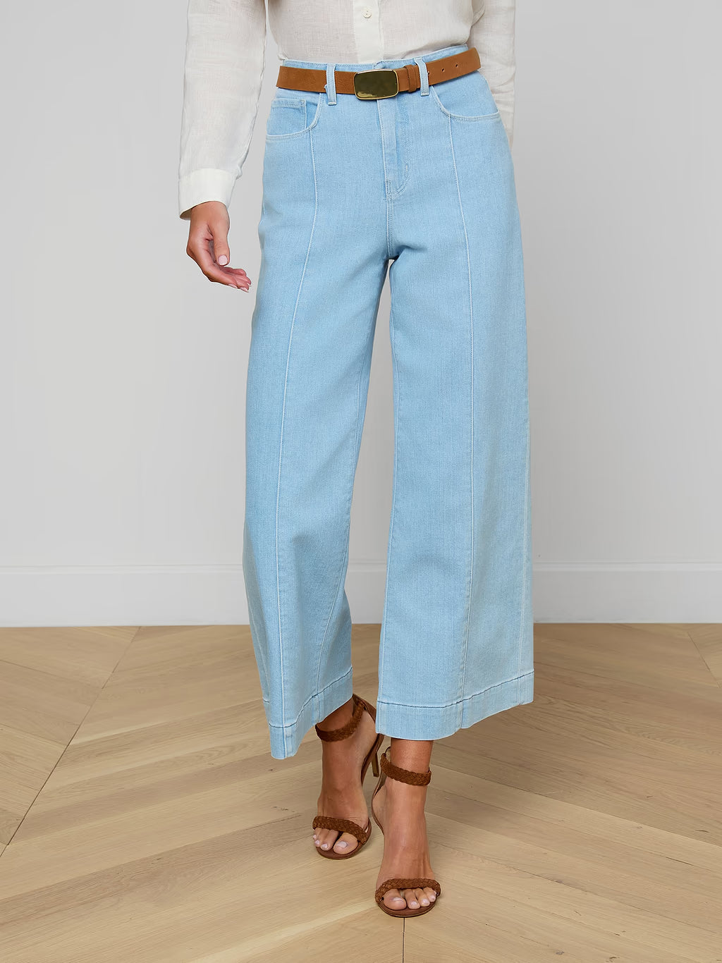 L'Agence Houston Cropped Wide-Leg Jean - Bayridge